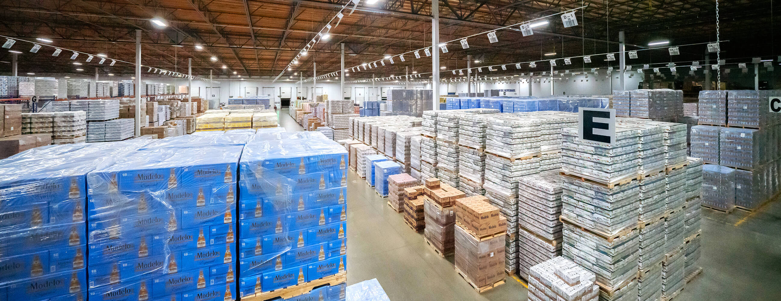 Warehouse storing alcohol beverages